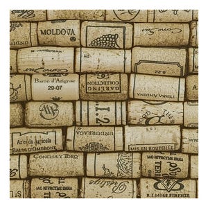 Papierserviette für Decoupage, Mixed Media, Journaling, Kartengestaltung, Scrapbooking, Collage, Bastelgewebe, Wein, Weinkorken aus Holz