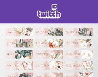 Twitch Channel Panels - Terracotta Watercolour Theme - Instant Download