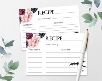 Recipe Cards for Bridal Shower - 4" x 6" - Game of Thrones Theme - Instant Printable Download