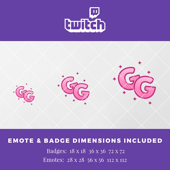 Twitch Emotes Cheer Bit Badges Abonnes Texte Rose Etsy