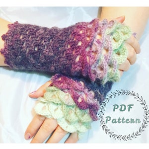 PDF Dragon Scale Gloves Crochet Pattern