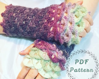 PDF Dragon Scale Gloves Crochet Pattern