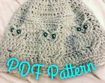 PDF Crochet Pattern Owl Hat