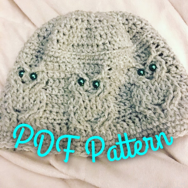 PDF Crochet Pattern Owl Hat