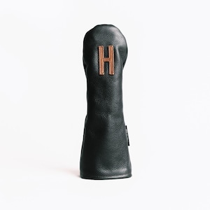Leather Golf Headcover in Napa Black Hybrid Headcover