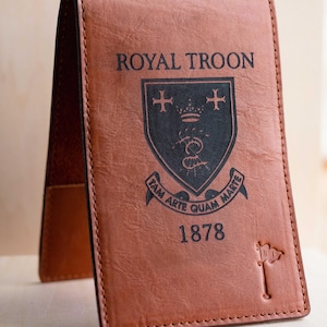 Premium Leather Golf Scorecard Holder/ Yardage book cover with custom logo