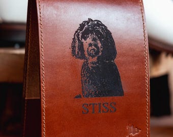Custom Logo Leather Golf Scorecard Holder, Personalized Message Golf Accessory, Golf Gift, Gift for Dad, Gift for Husband, Father's Day Gift