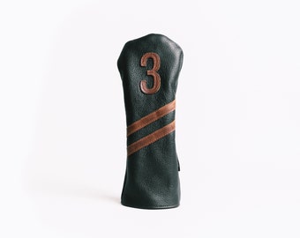 Leather Golf Head Cover for 3 wood,  Handmade, Gifts for Golfers, Putter Head Cover, Gifts for Golfers, Fathers Day Gifts, Golf Gift