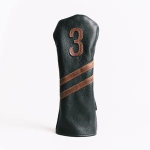 Leather Golf Headcover in Napa Black 3 Wood Headcover