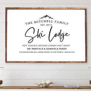 Personalized ski sign, Ski lodge decor, Personalized wall decor, printable sign