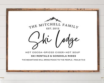 Personalized ski sign, Ski lodge decor, Ski Signs, Ski Decor, Personalized wall decor, printable sign