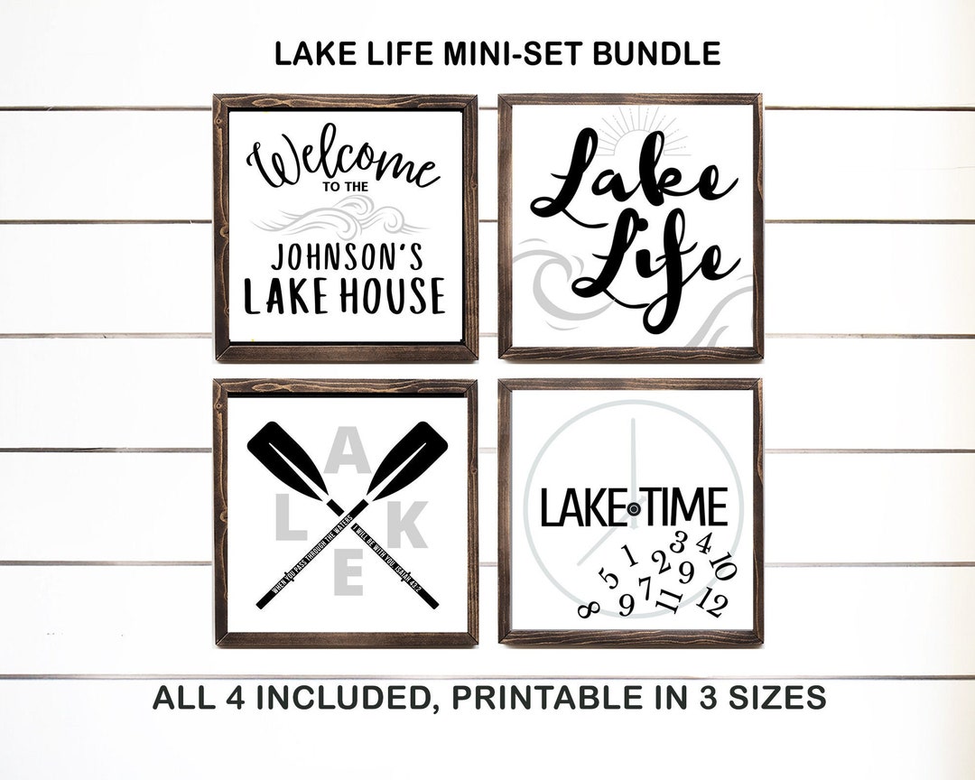 Mini Printable Lake House Signs, Personalized Lake House Welcome Sign ...