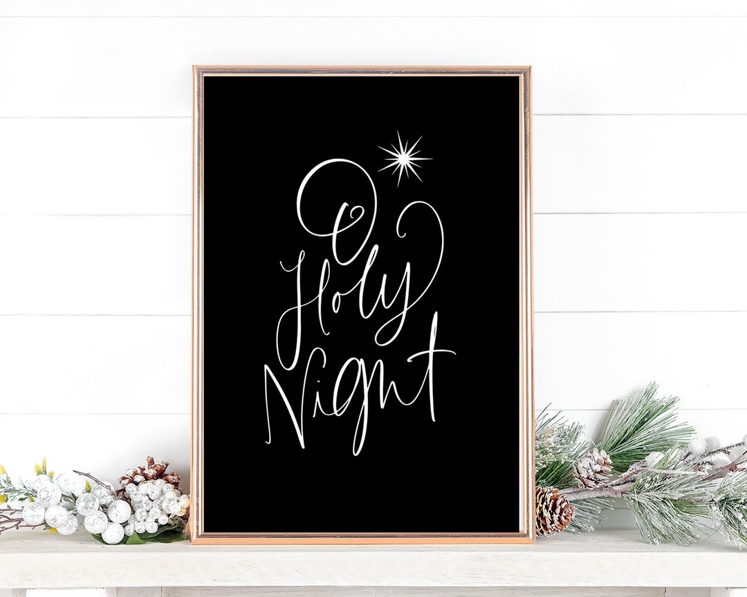 O Holy Night Sign, Christmas Wall Decor, Prints Wall Art - Etsy
