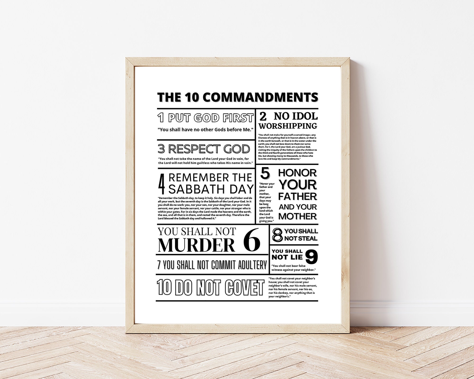 Ten Commandments Wall Art The 10 Commandments Wall Print Etsy España