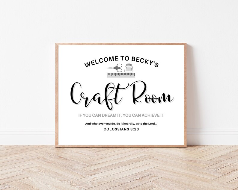 5 Fun Five Gifts for the Crafty Person in Your Life 1 Personalized Craft Room Sign Printable Signs Craft Room image 1
