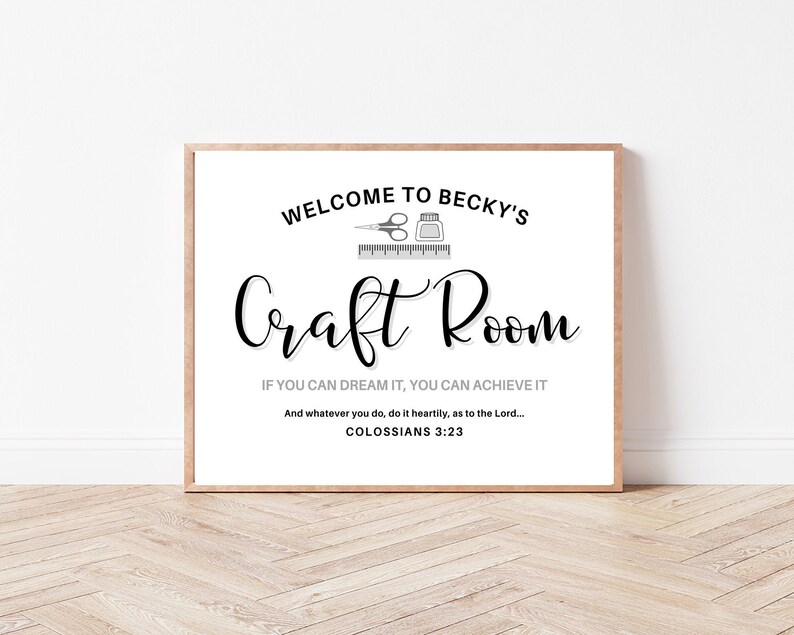 Personalized Craft Room Sign Printable Signs Craft Room image 1