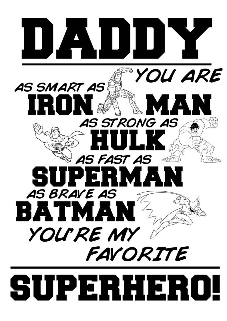 Download Daddy you are my Favorite Superhero Papa Daddy Husband | Etsy