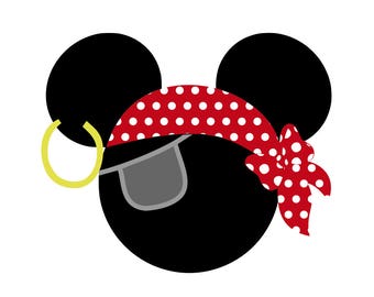 Pirate Mickey and Minnie Heads - svg, pdf, png and dxf files