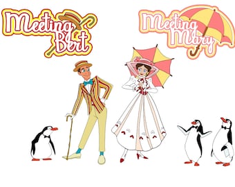 Mary Poppins, Bert and Penguins Collection - svg, pdf, png file