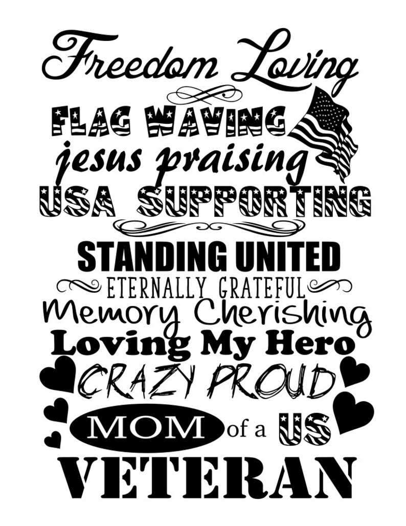 Download Proud Mom Wife Son Dad and Daughter of a Veteran svg | Etsy