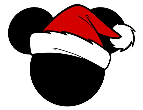 Download Mickey and Minnie Heads Christmas Hats svg pdf png and | Etsy