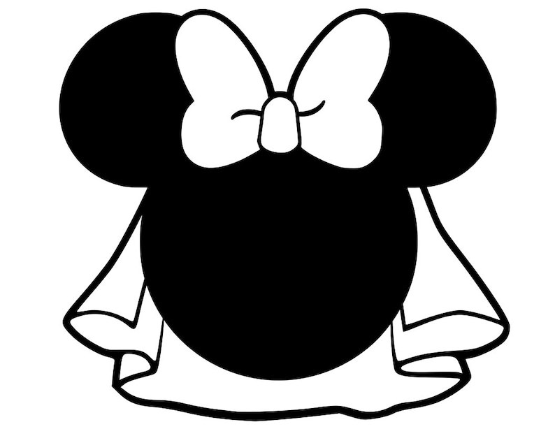 Download Mickey and Minnie Heads Bride and Groom svg pdf png dxf | Etsy