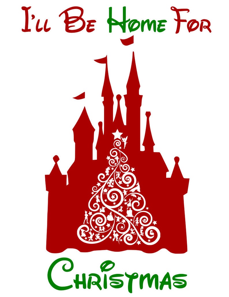 Download I'll Be Home For Christmas Disney Castle svg pdf png | Etsy