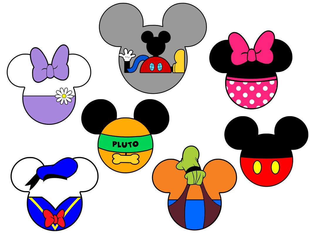 Mickey Mouse Clubhouse Mickey Heads svg pdf png dxf files Etsy