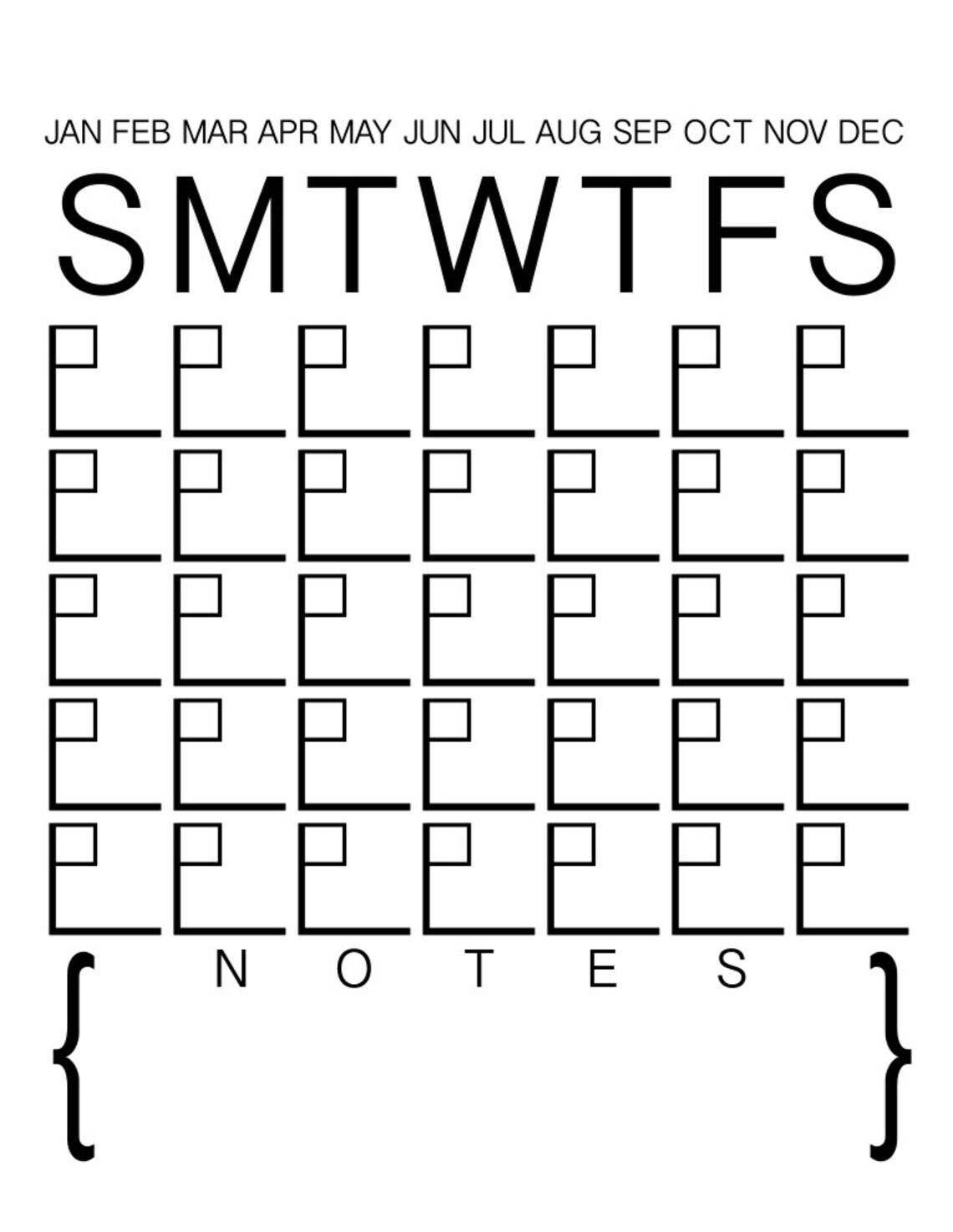 Block Calendar svg pdf png dxf file Etsy