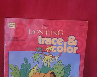Lion King Vintage Trace and Coloring Book
