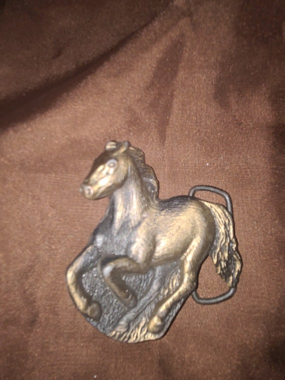 Brass Horse Buckle Vintage - image 1