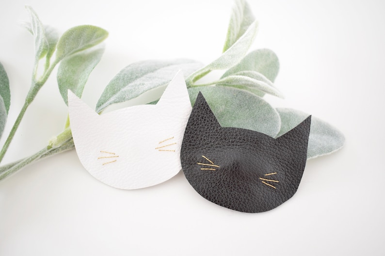 leather cat hair clip Halloween cat snap clip Cat bow hair clip bow black cat snap clip cat snap clip,Halloween cat hair clip