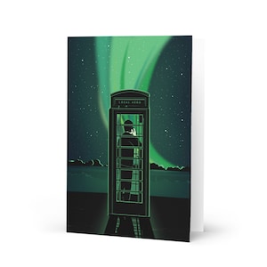 Lokaler Held Minimalistische Film Illustration Grußkarte | Peter Capaldi Schottische Filmkunst