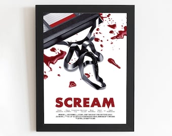 Scream Poster |  Wes Anderson Scream 1996 Film Art | Illustrated Movie Poster | Unique Prints | Wall Art Gift | Home Decor Print | Horror