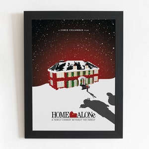 Home Alone Minimal Illustrated Movie Poster | Unique Film Wall Fan Art | Home Decor Print | Alternative Movie Poster