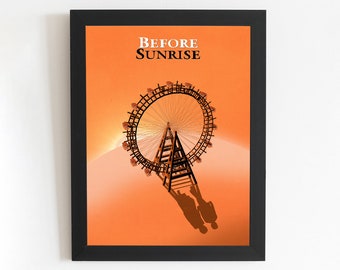 Before Sunrise Minimal Illustrated Movie Poster | Unique Film Wall Fan Art | Home Decor Print | Alternative Movie Poster