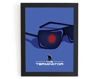 The Terminator Minimal Illustrated Movie Poster | Unique Film Wall Fan Art | Home Decor Print | Alternative Poster | Arnold Schwarzeneggar