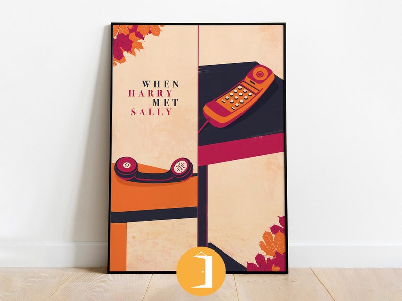 When Harry Met Sally Minimal Illustrated Movie Poster | Unique Giclée Film Wall Fan Art | Home Decor Print 