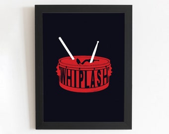 Whiplash Minimal Illustrated Movie Poster | Unique Film Wall Fan Art | Home Decor Print | Alternative Movie Poster