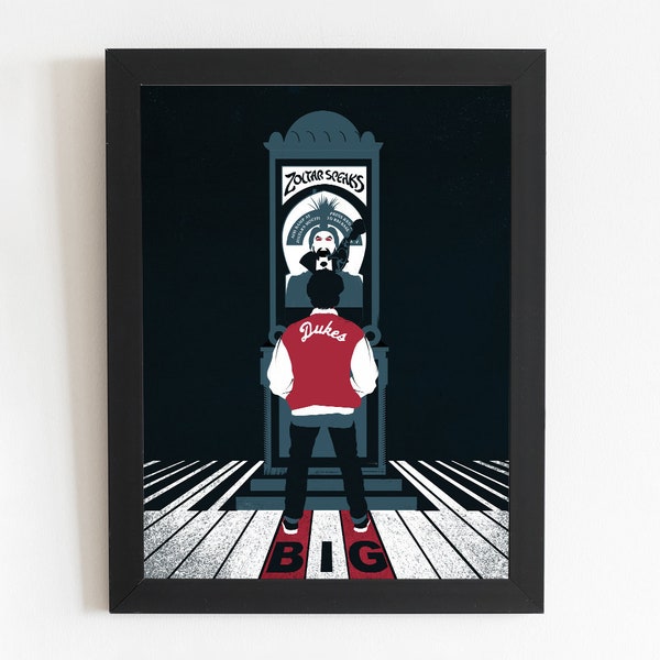 BIG Film Tom Hanks Poster | Zoltar Game Minimal Illustrated Movie Print | Film Wall Fan Art | Home Cinema Print | Alternative Movie Poster