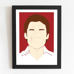 Dexter Silhouette Portrait | Dexter Morgan | Minimal Illustrated Character TV Poster | Unique Character Wall Art | Home Decor Print