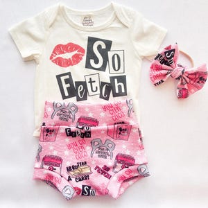 Baby Girl Toddler Favorite MOVIE Shirt/onesie Bummies Nylon Bow set 0-3 mos-4t Shorties Headband diaper cover Funny Gift Fetch Butter Carb