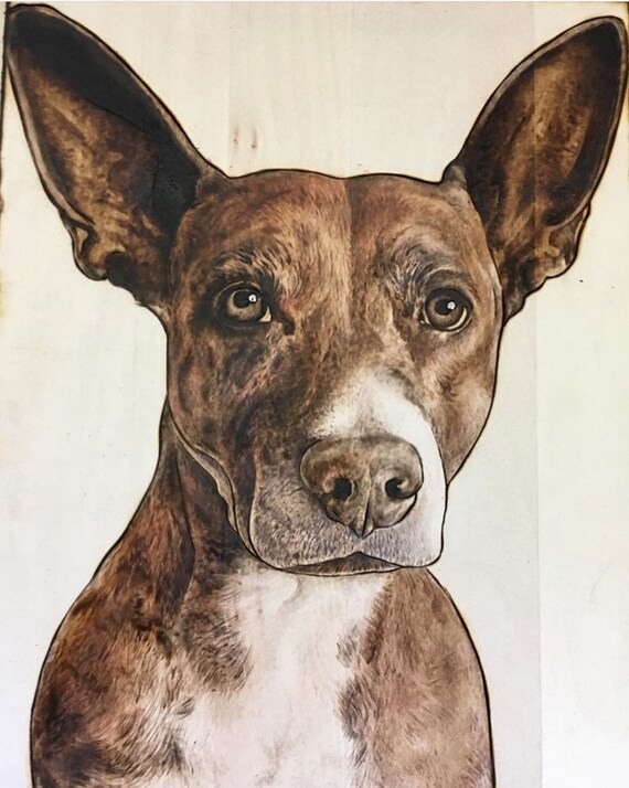 Custom Pet Portrait Pyrography dog portraits Wood Burn and | Etsy