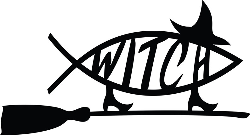Witch fish vinyl wall decal