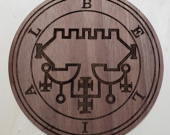 Belial 4" wooden sigil