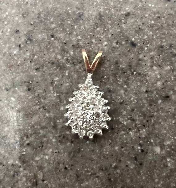 Vintage 14K White Gold & Yellow Gold Diamond Penda