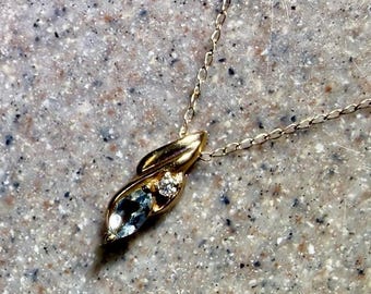 Vintage 10K Yellow Gold CZ Cross Pendant - Etsy