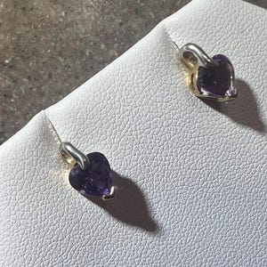 Vintage 10K Yellow Gold Amethyst Stud Earrings