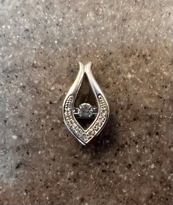 Vintage 10K White Gold Diamond Pendant