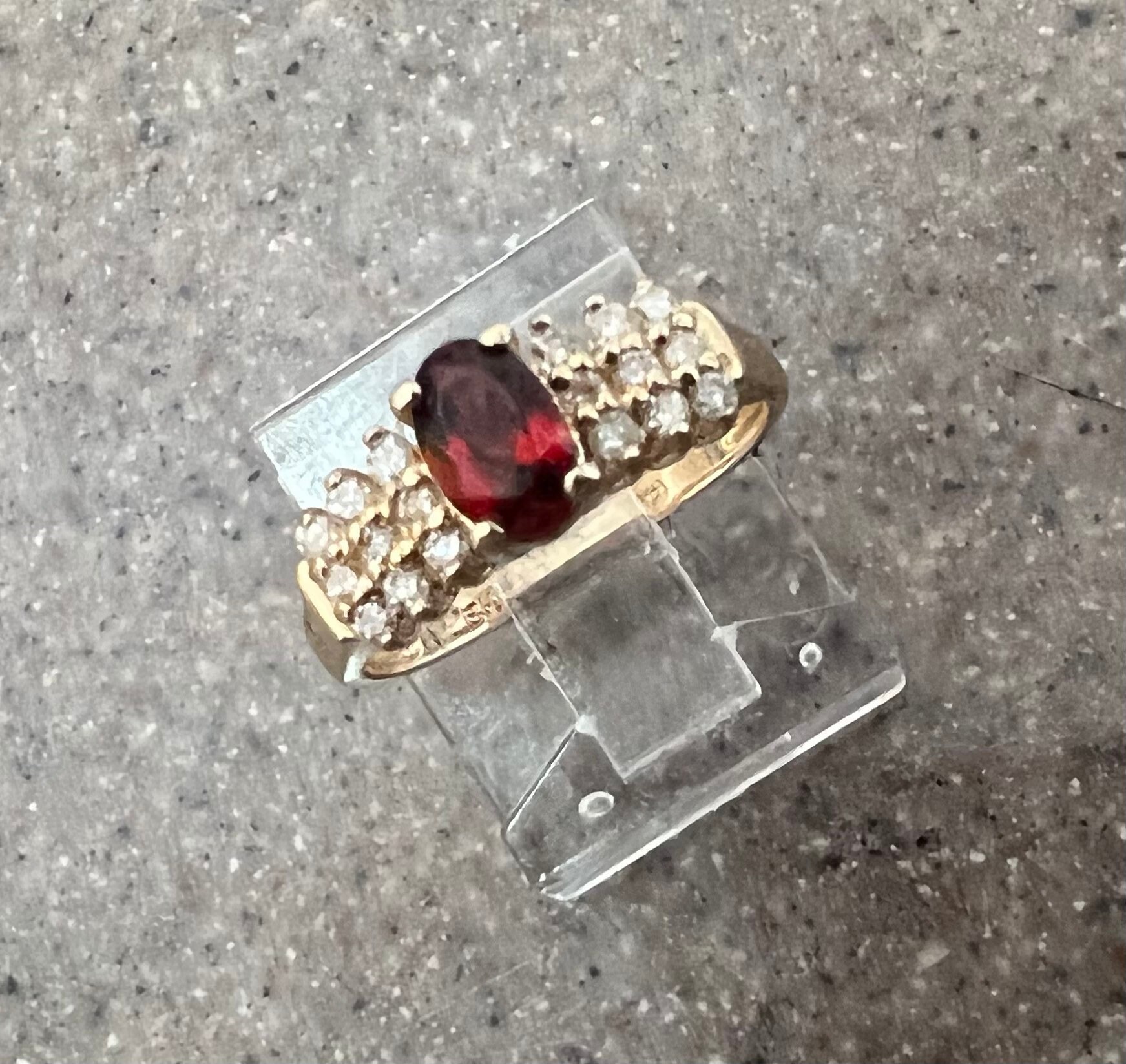 BH Effy Vintage 14K Yellow Gold Garnet & Diamond Cocktail Ring - Etsy